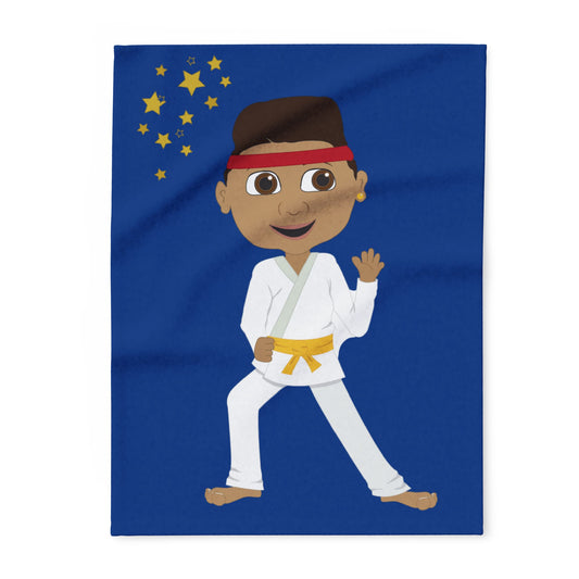 Martial Arts Master Fleece Blanket – Fun Karate Boy Design