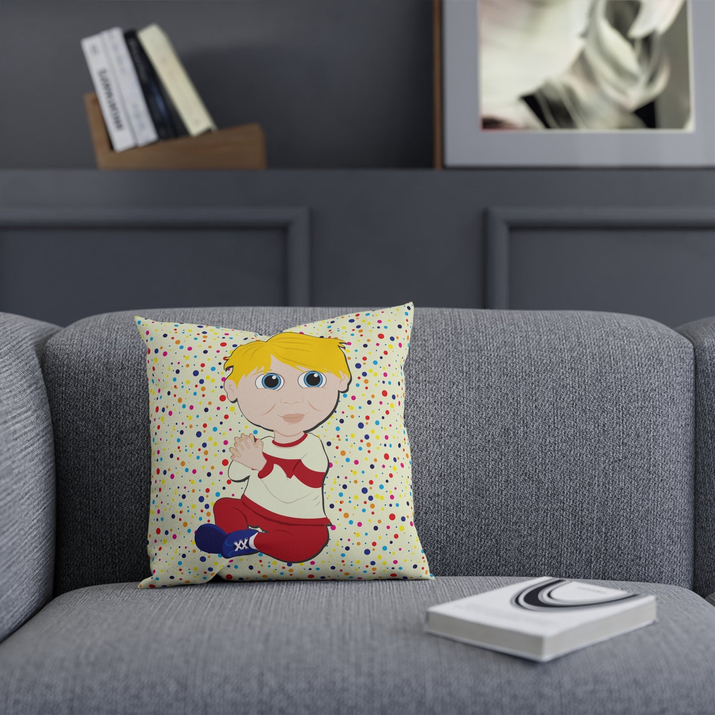Blond Boy Square Cushion