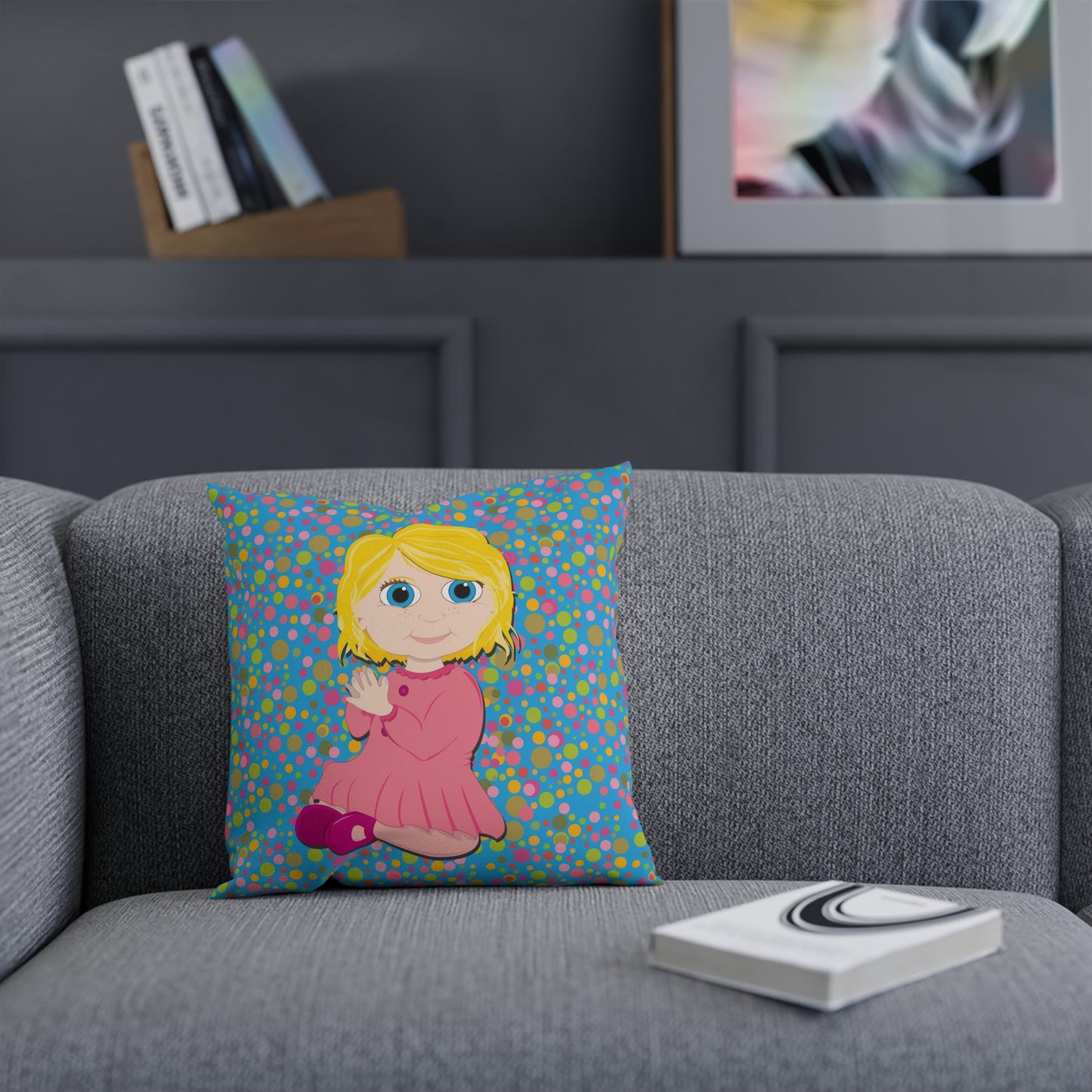 Blond Girl Square Cushion