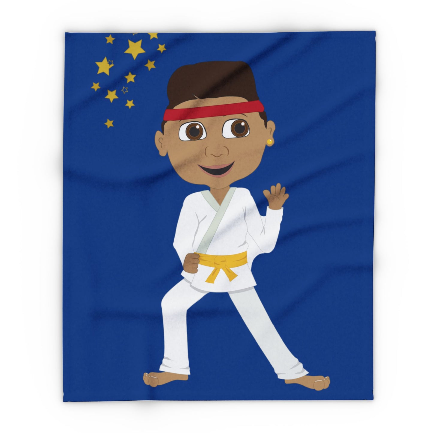 Martial Arts Master Fleece Blanket – Fun Karate Boy Design