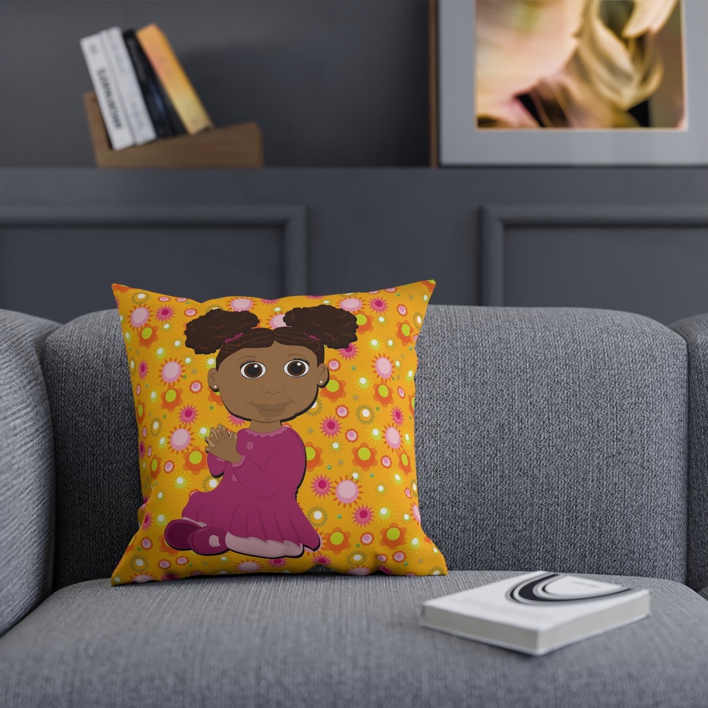 Afro Puffs Square Cushion