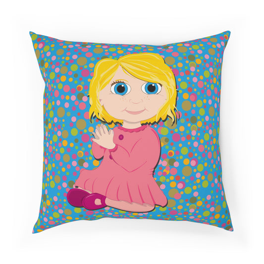 Blond Girl Square Cushion