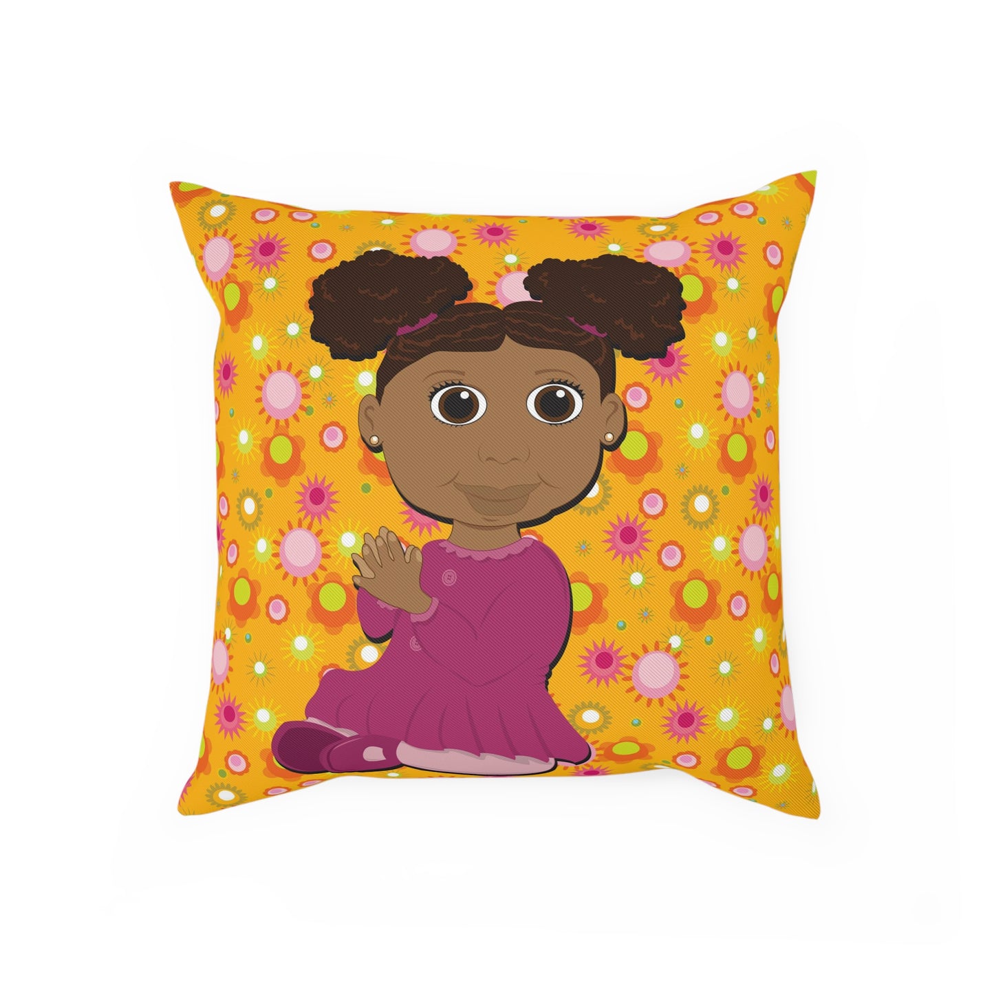 Afro Puffs Square Cushion