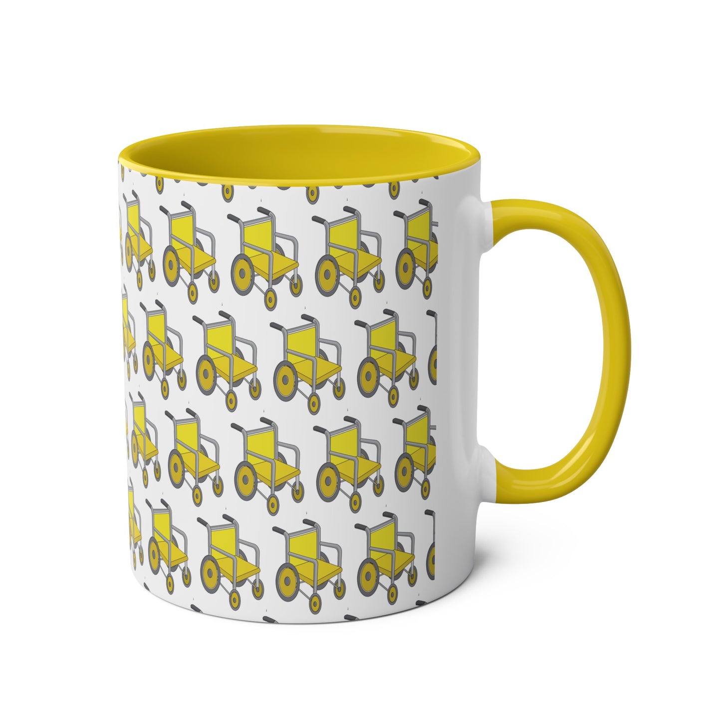 Yellow Two-Tone Coffee Mugs, 11oz