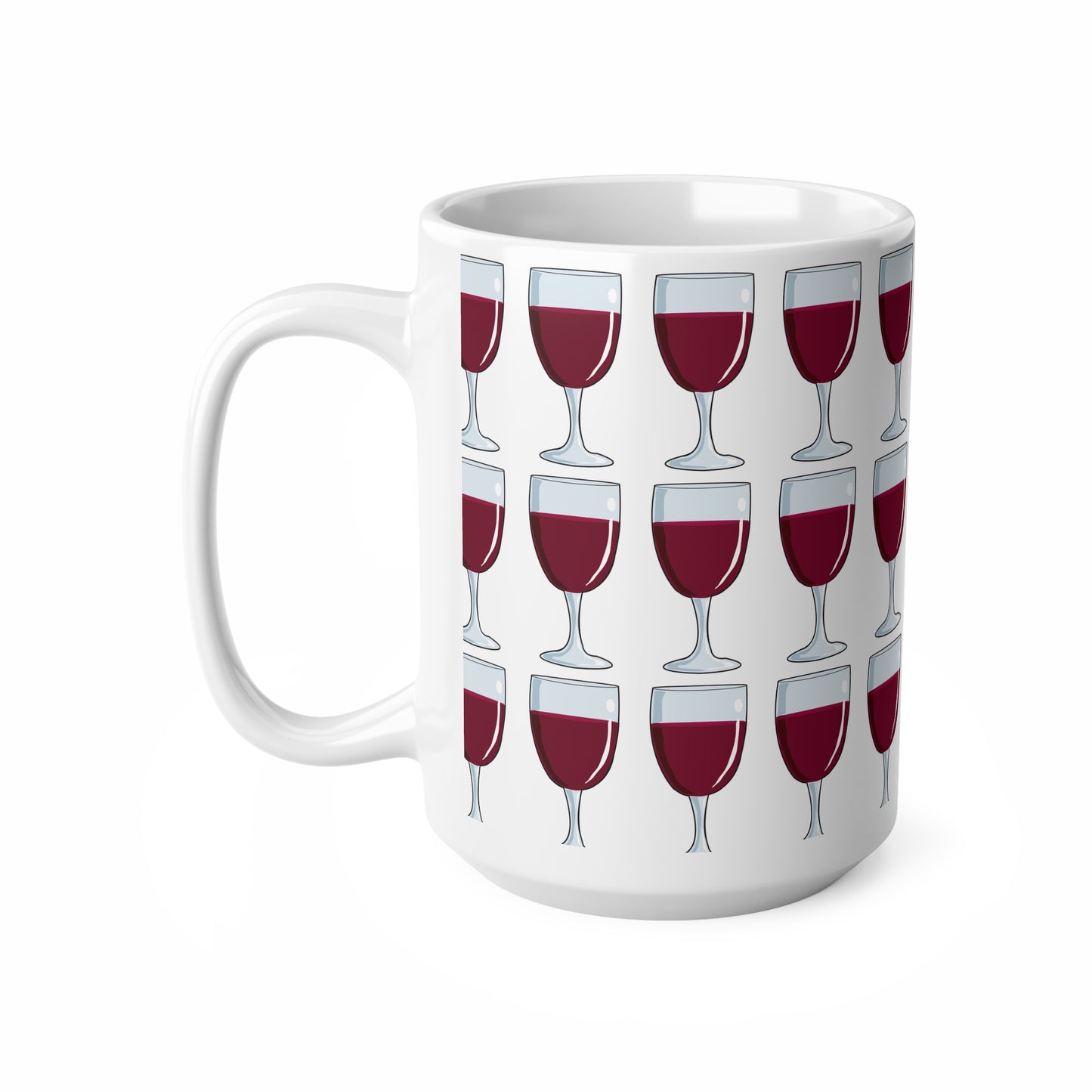 Wine Glass Ceramic Coffee Cups, Size 11oz & 15oz