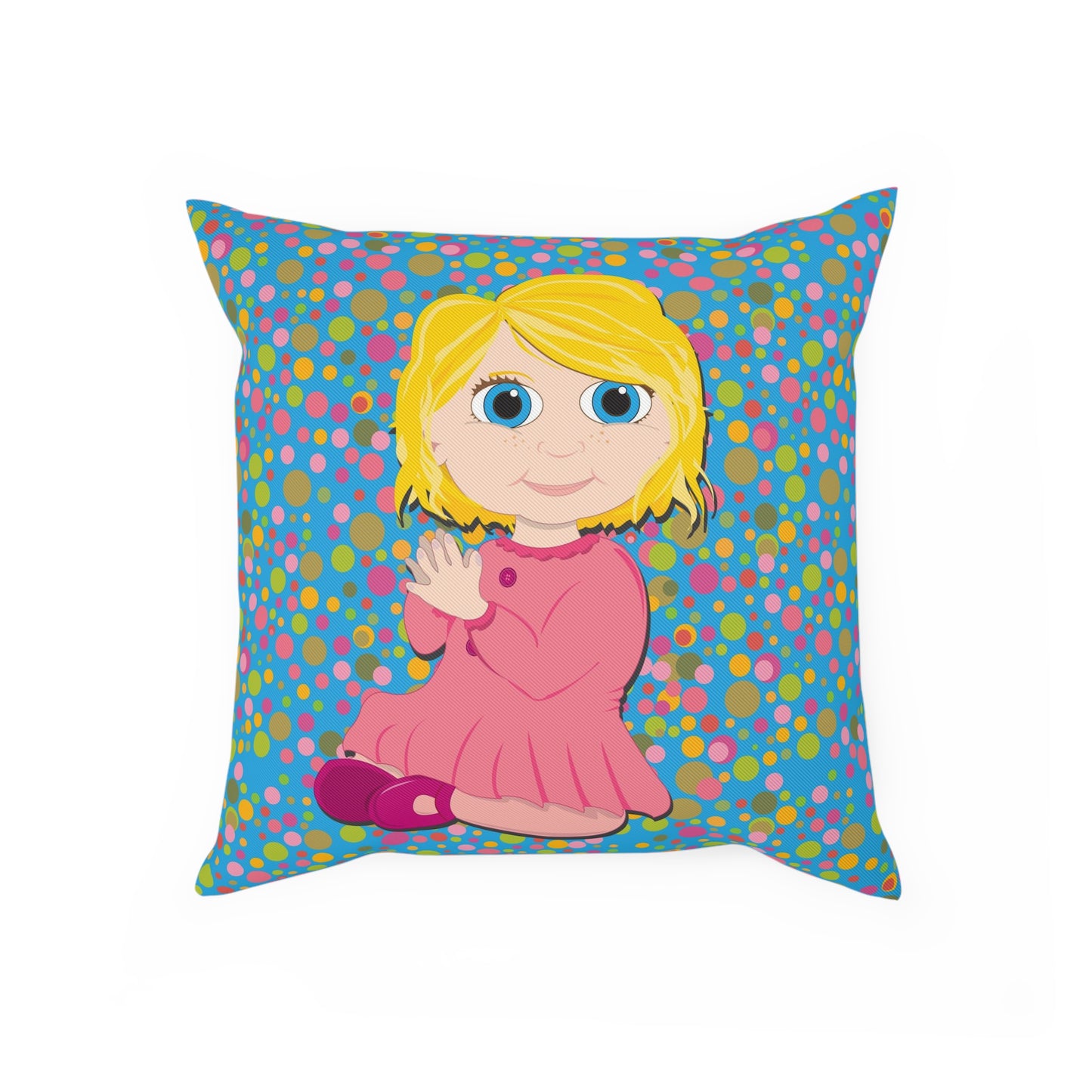 Blond Girl Square Cushion