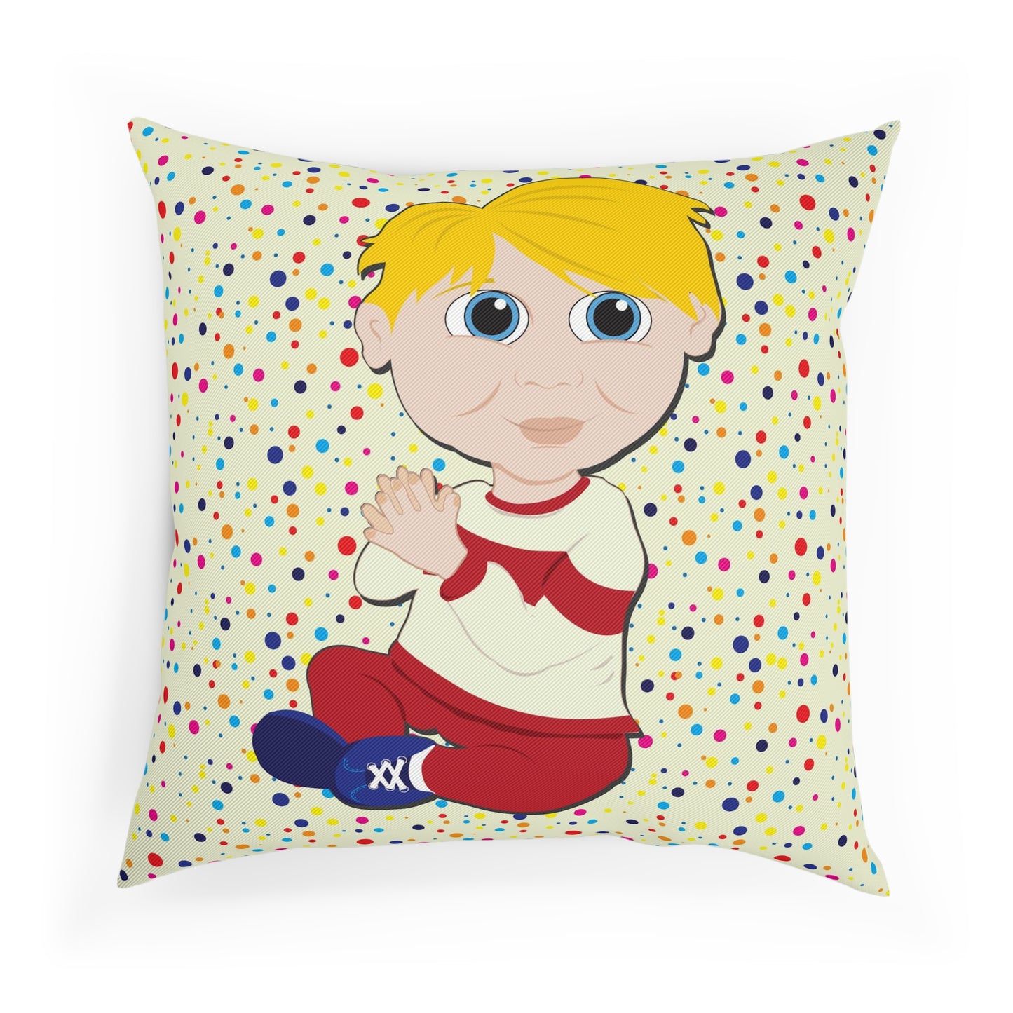 Blond Boy Square Cushion