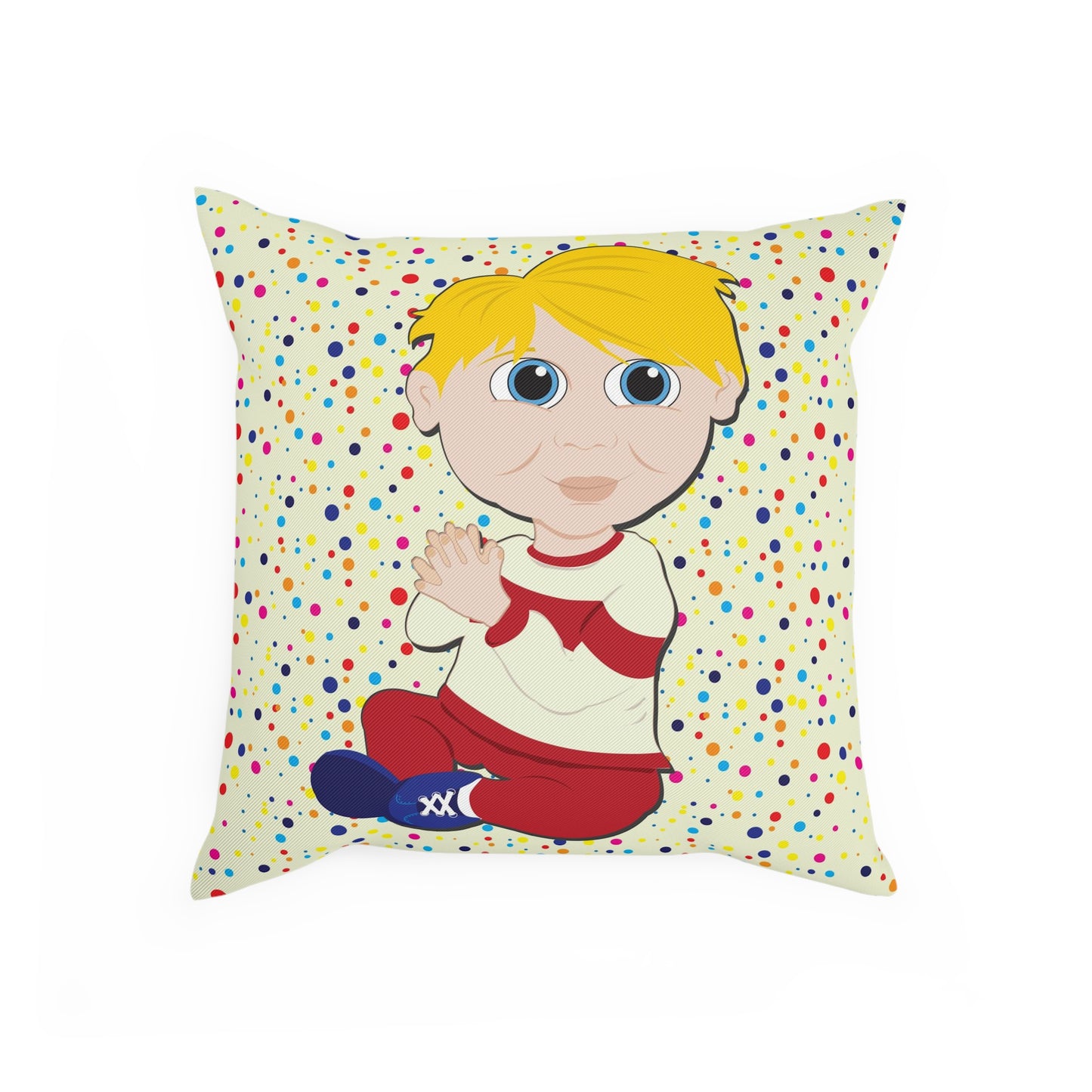 Blond Boy Square Cushion