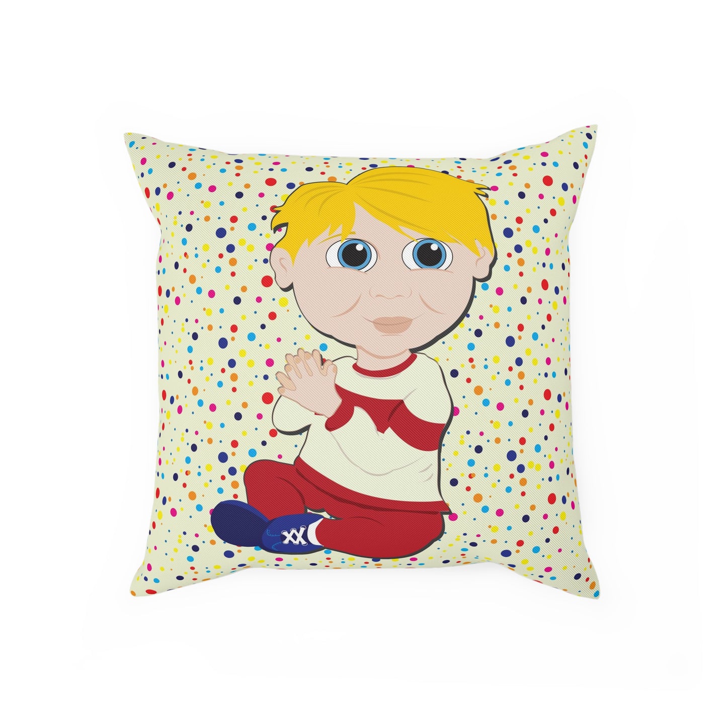 Blond Boy Square Cushion