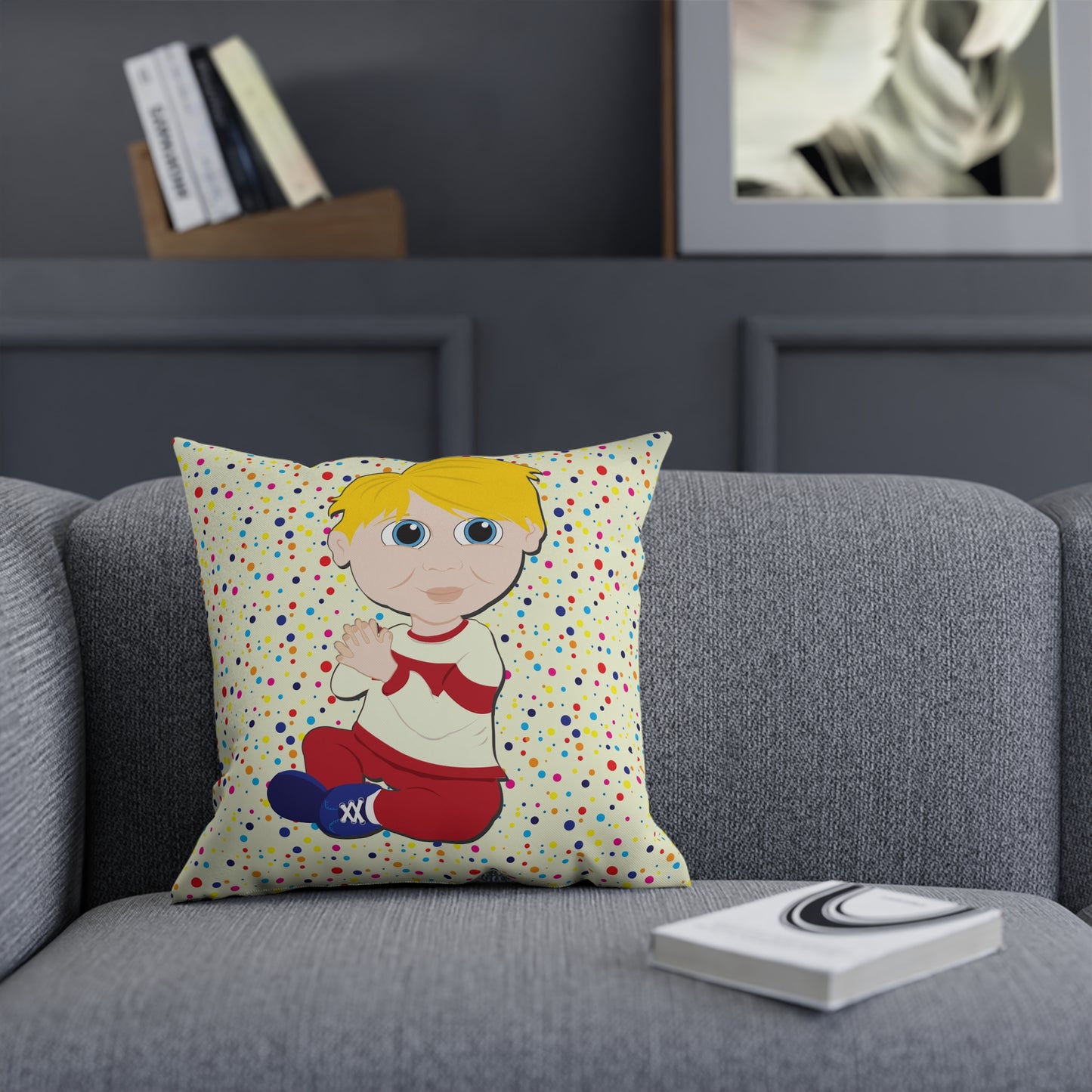 Blond Boy Square Cushion