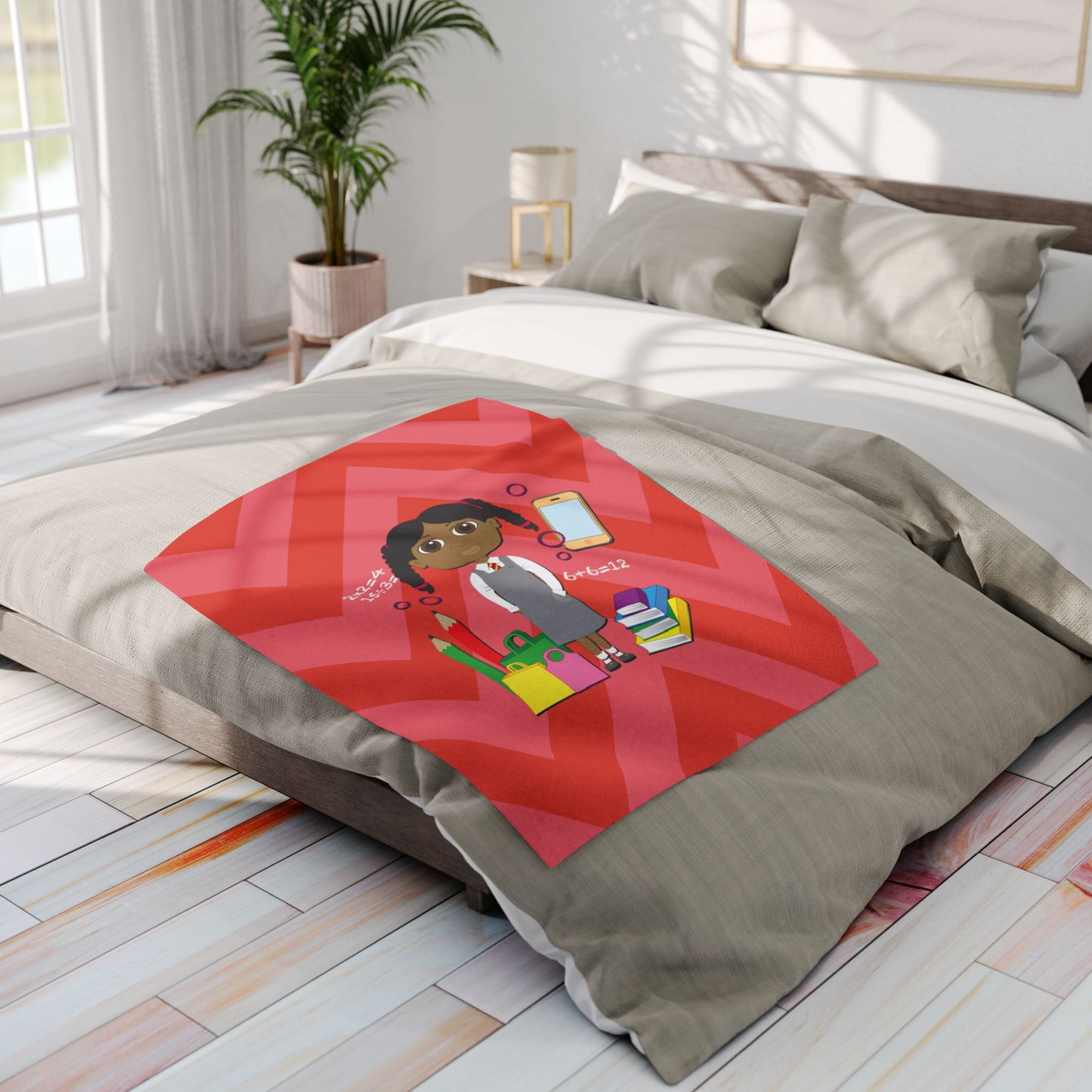 Cheeky School Girl Fleece Blanket – Playful & Stylish Design