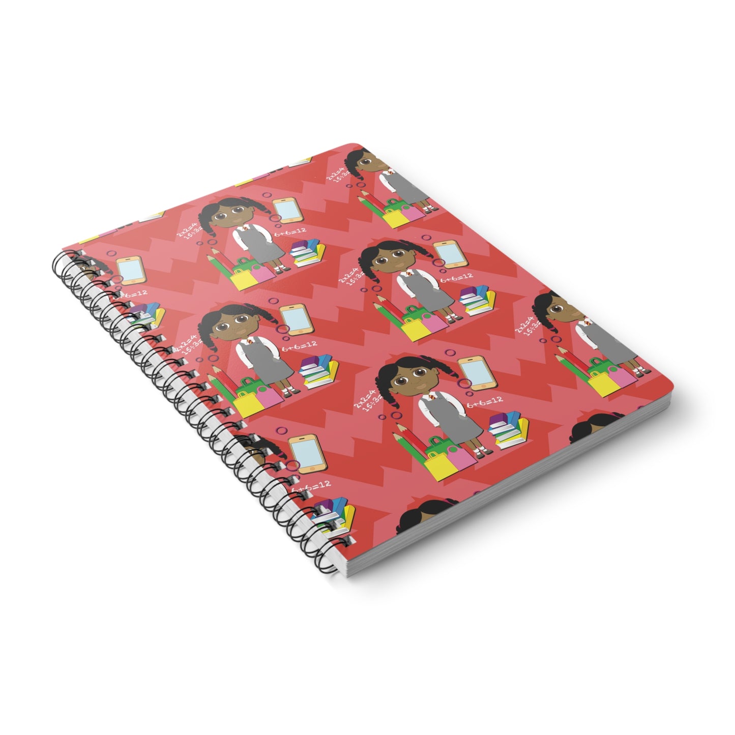 Black School Girl Magic Wirobound Softcover Notebook, Size A5