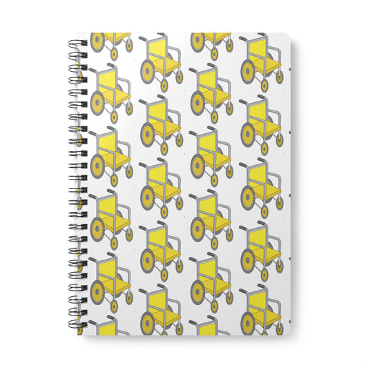 Yellow Wheelchair Wirobound Softcover Notebook, A5