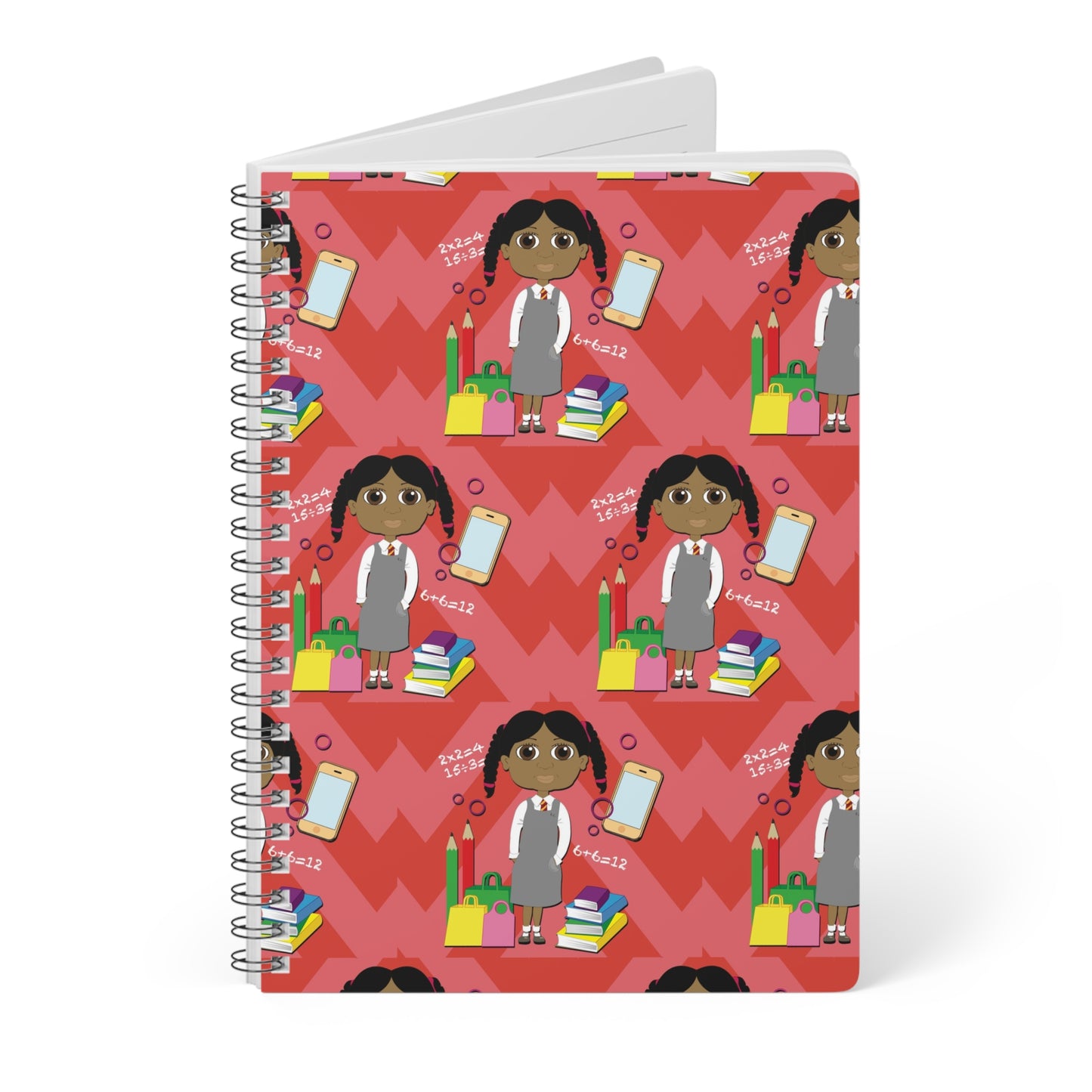 Black School Girl Magic Wirobound Softcover Notebook, Size A5