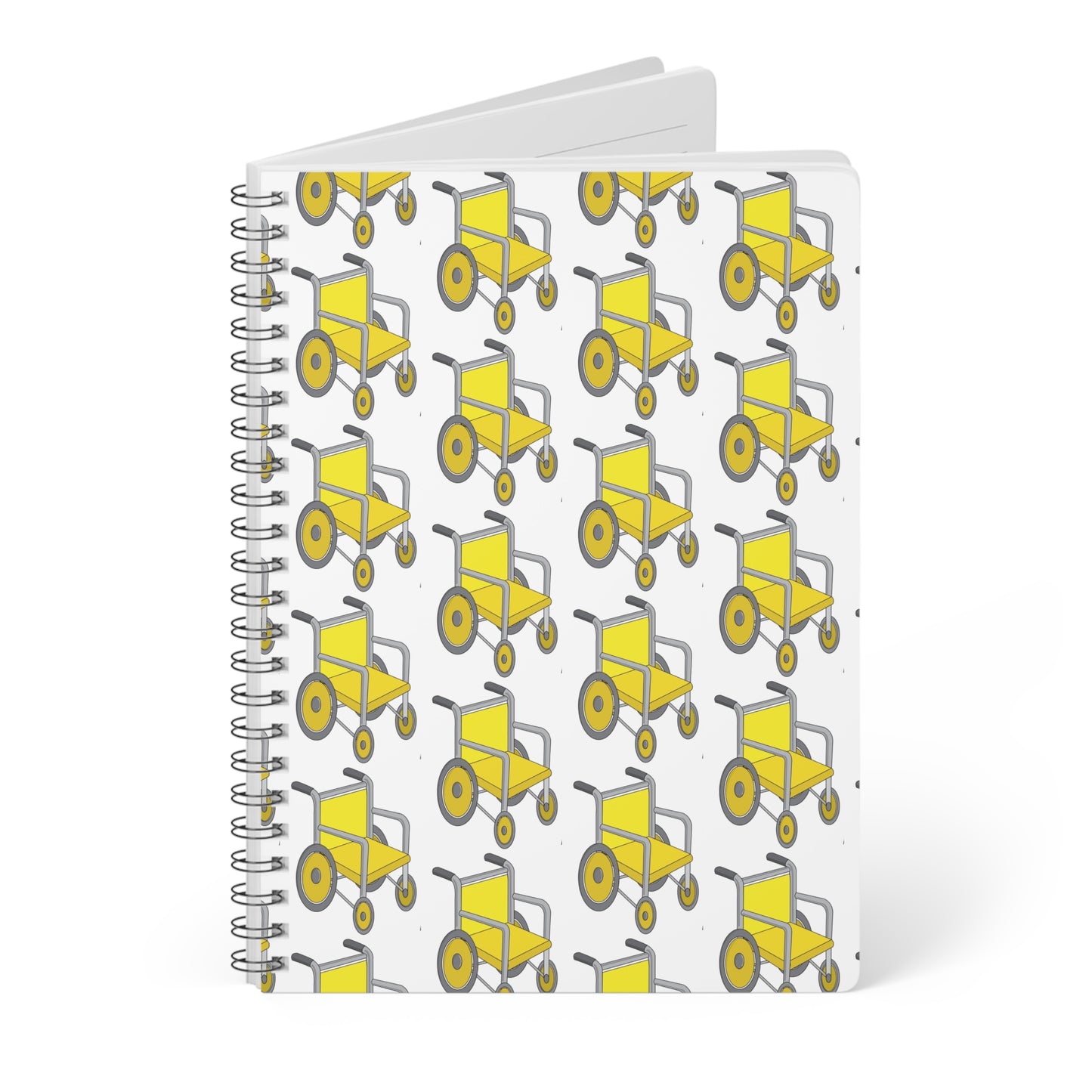 Yellow Wheelchair Wirobound Softcover Notebook, A5