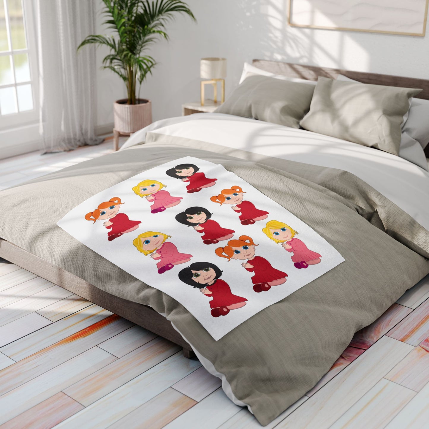 Whimsical Trio Fleece Blanket – Colorful Toddler Design