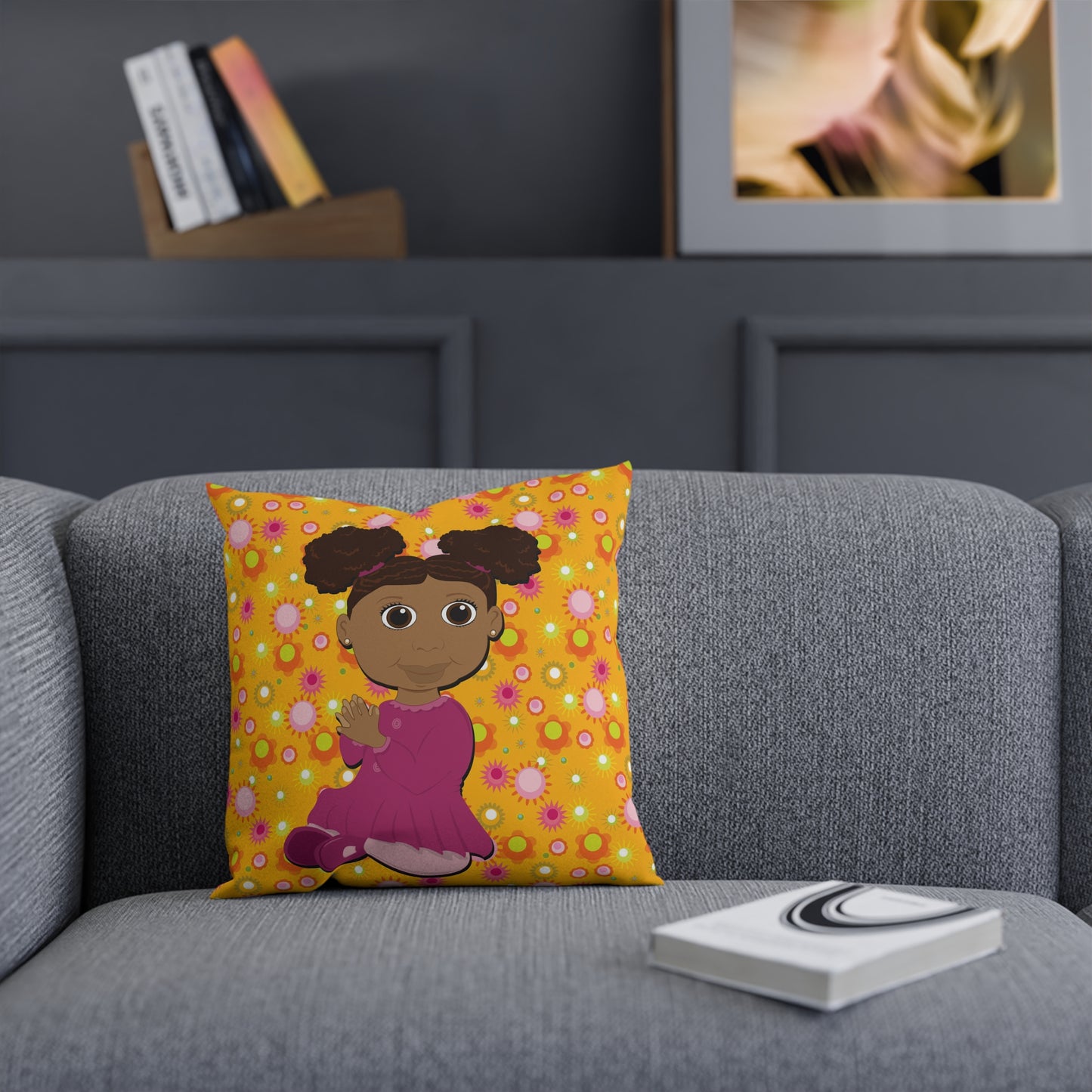 Afro Puffs Square Cushion