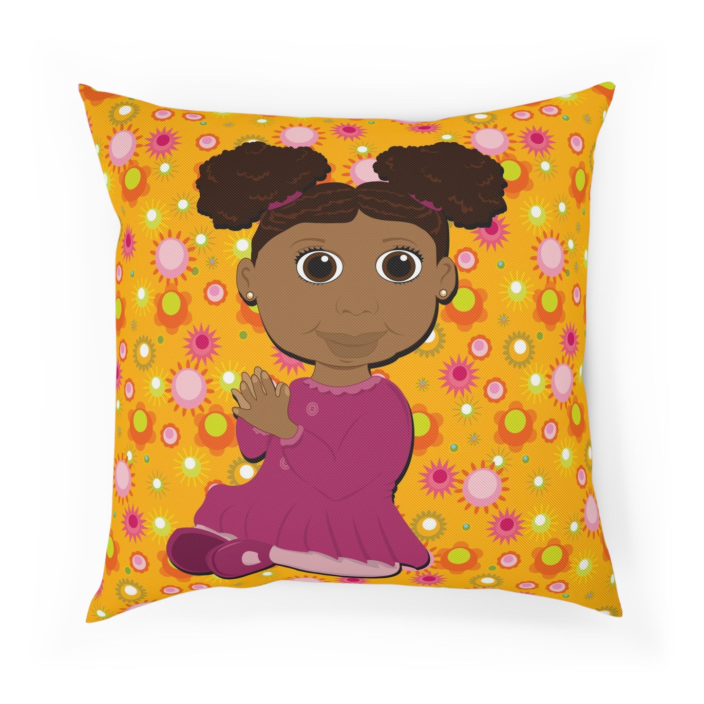 Afro Puffs Square Cushion