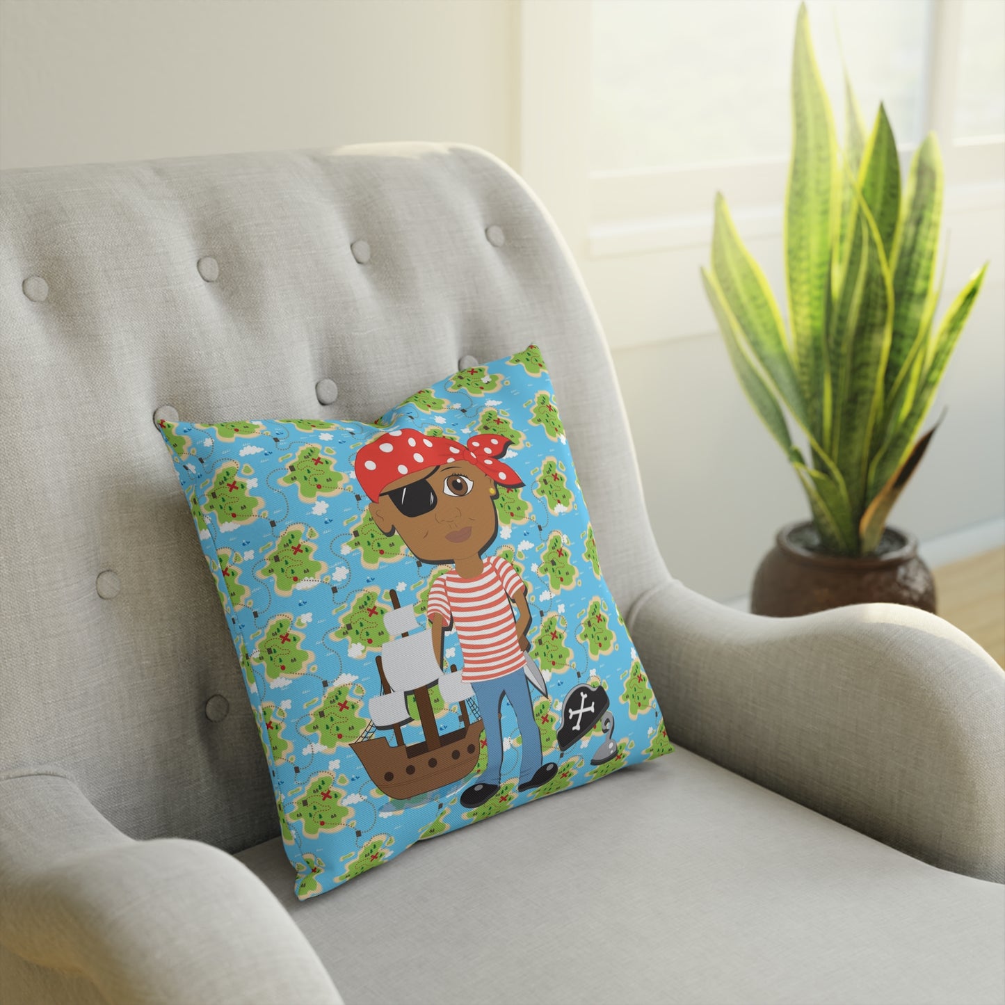 Pirate Square Pillow