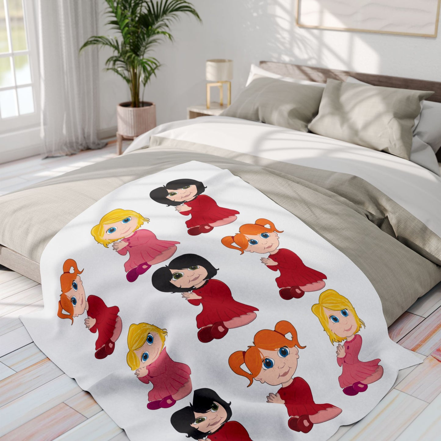 Whimsical Trio Fleece Blanket – Colorful Toddler Design