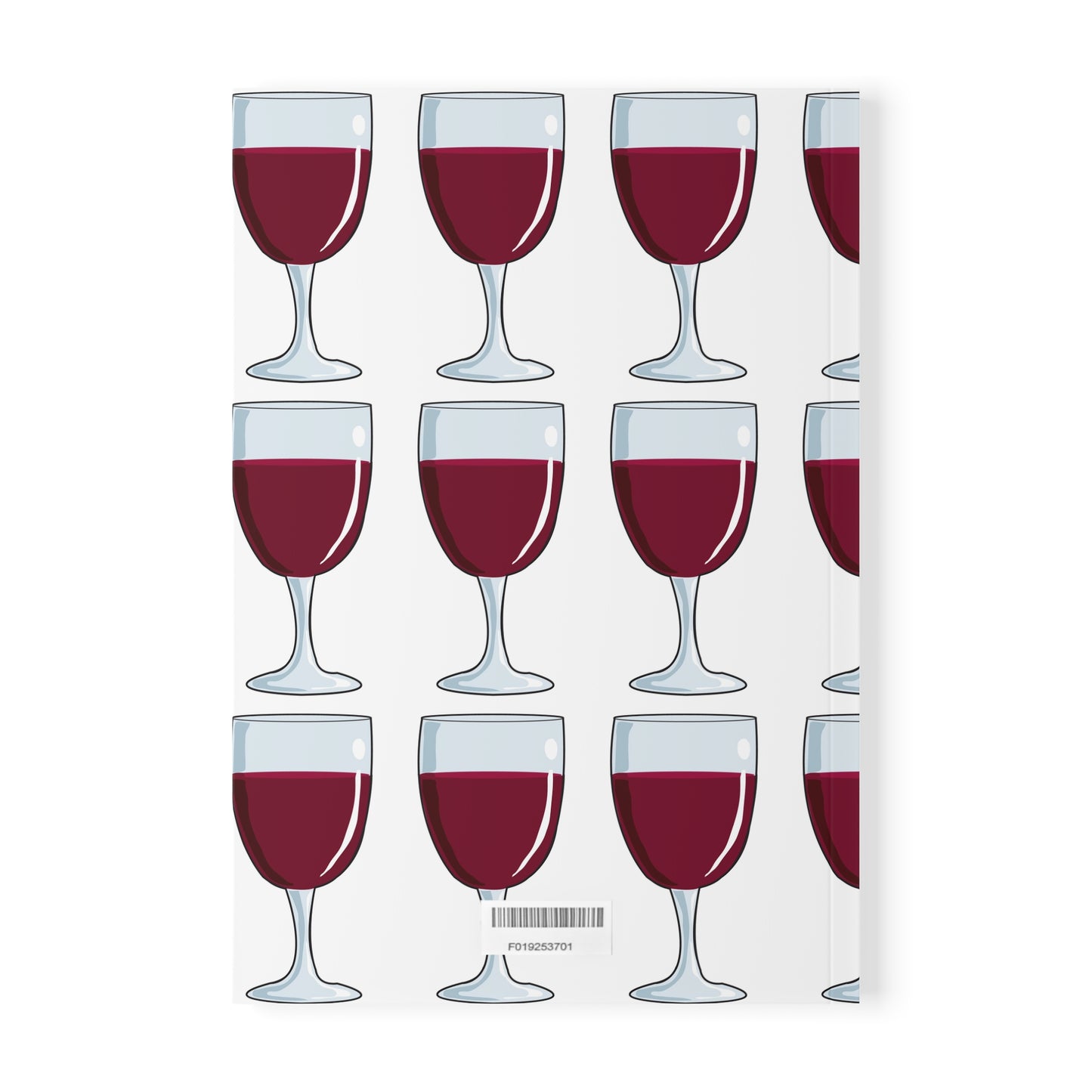 Wine Glass Print Softcover Notebook, Size A5 (Lined Pages)