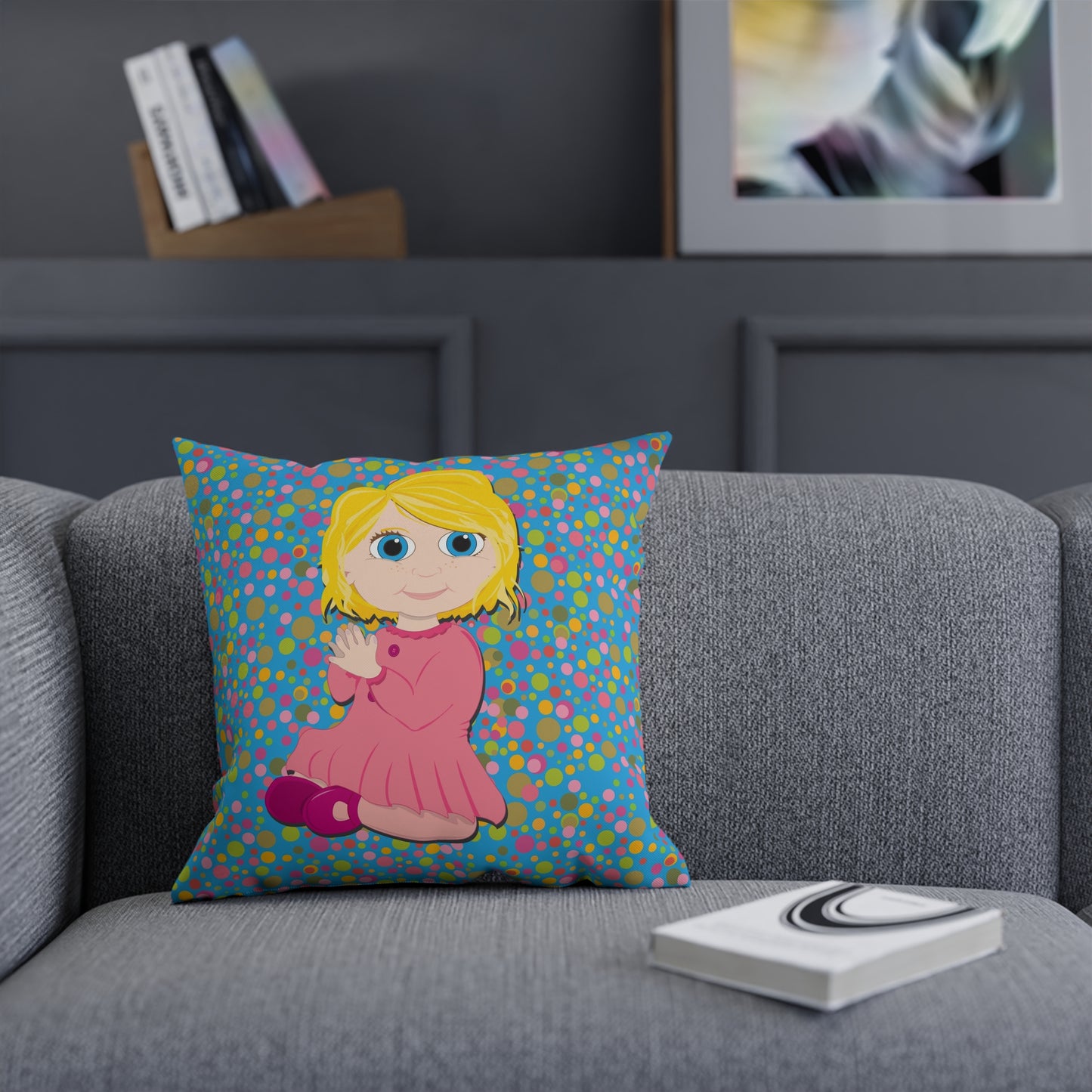 Blond Girl Square Cushion