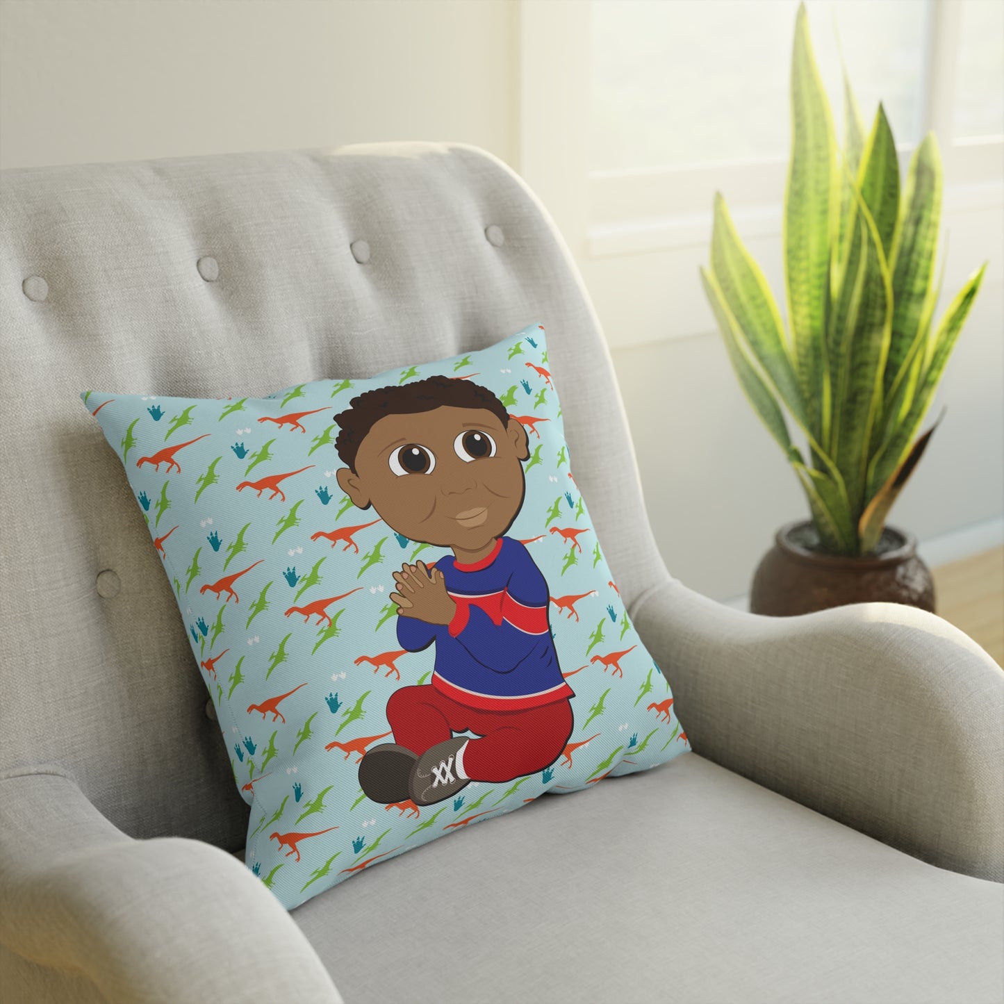 Dino Background Square Cushion