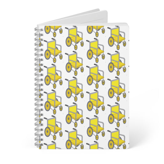 Yellow Wheelchair Wirobound Softcover Notebook, A5