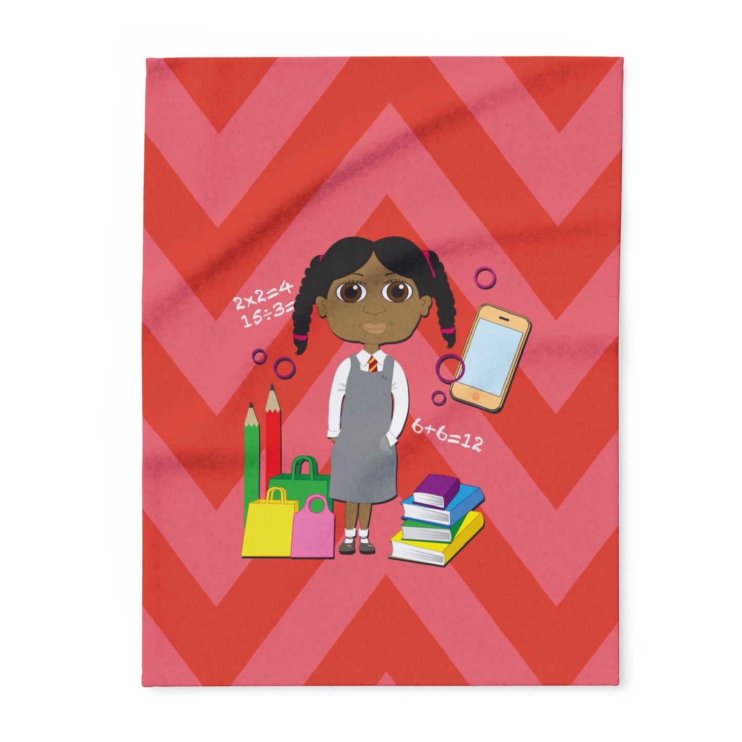 Cheeky School Girl Fleece Blanket – Playful & Stylish Design