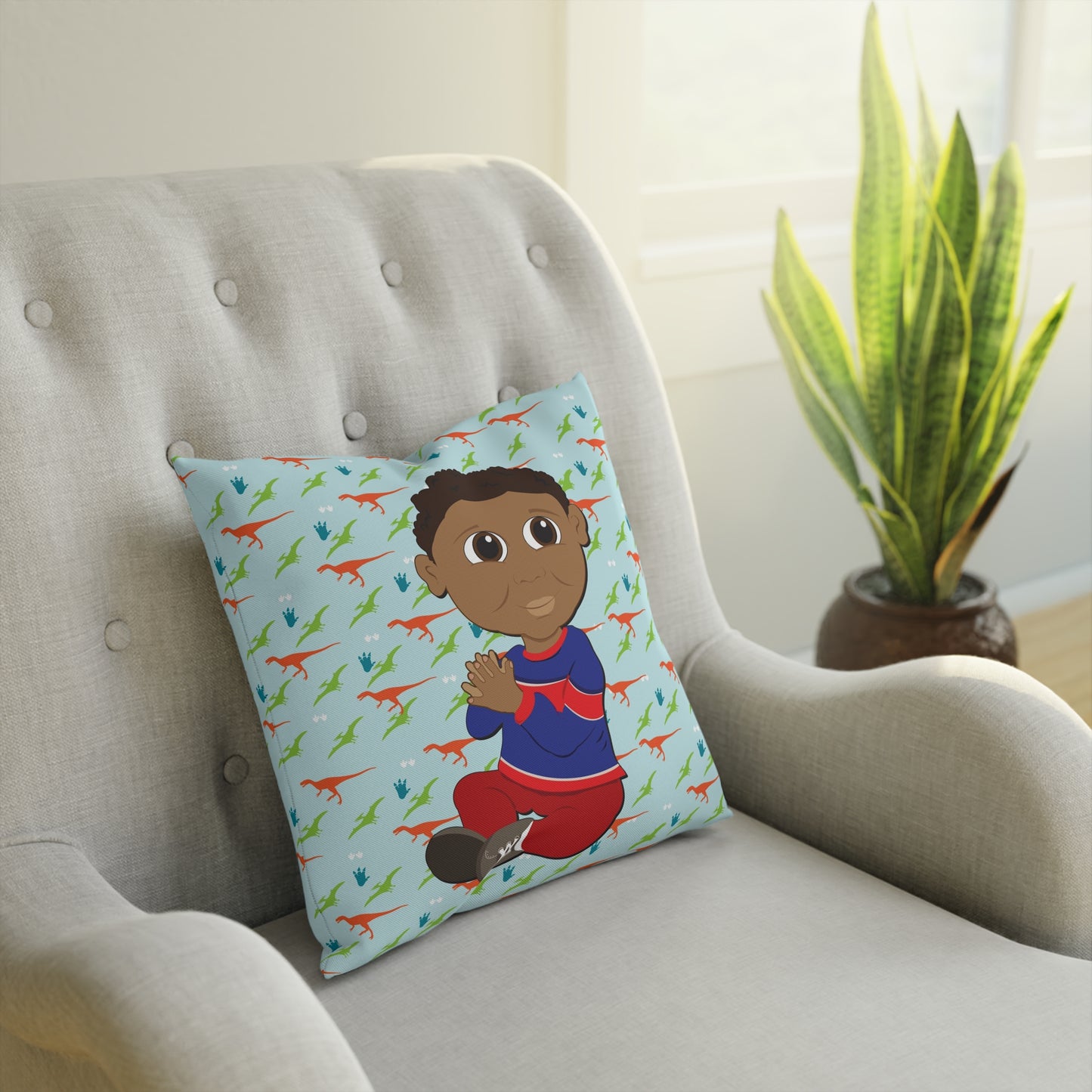 Dino Background Square Cushion