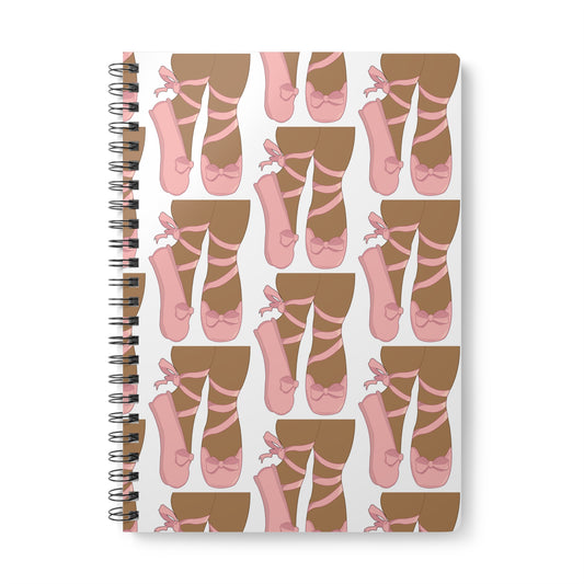 Ebony Elegance Ballerina: Wirobound Softcover Notebook, Size A5 (Lined Paper)