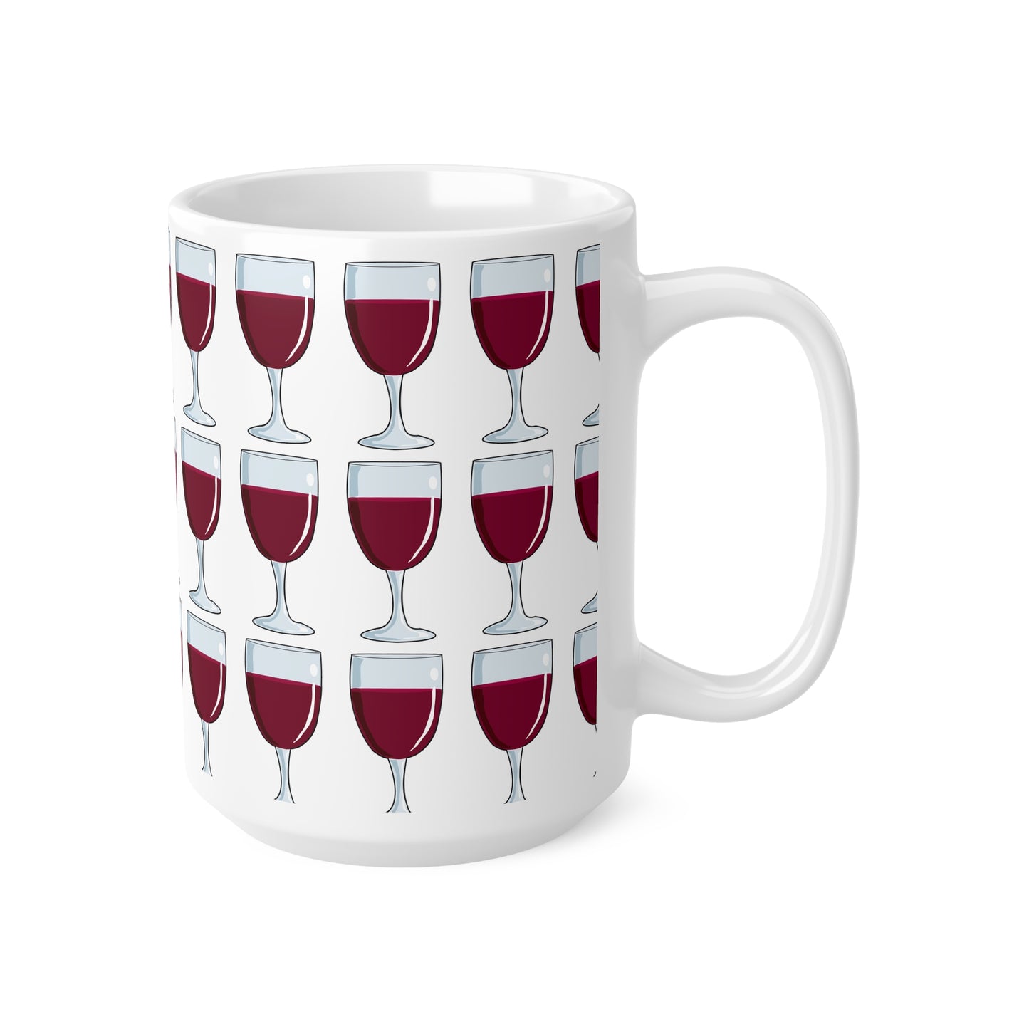 Wine Glass Ceramic Coffee Cups, Size 11oz & 15oz