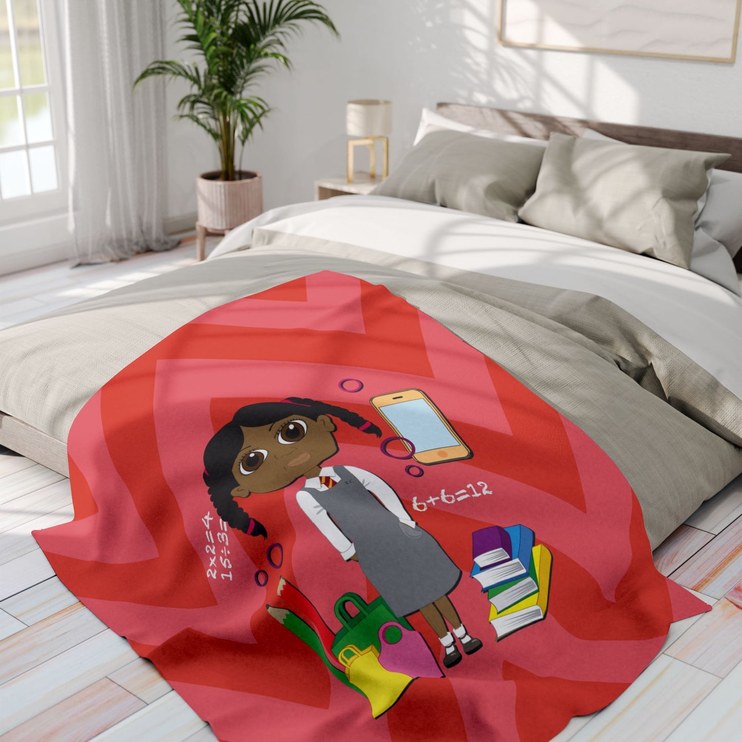 Cheeky School Girl Fleece Blanket – Playful & Stylish Design