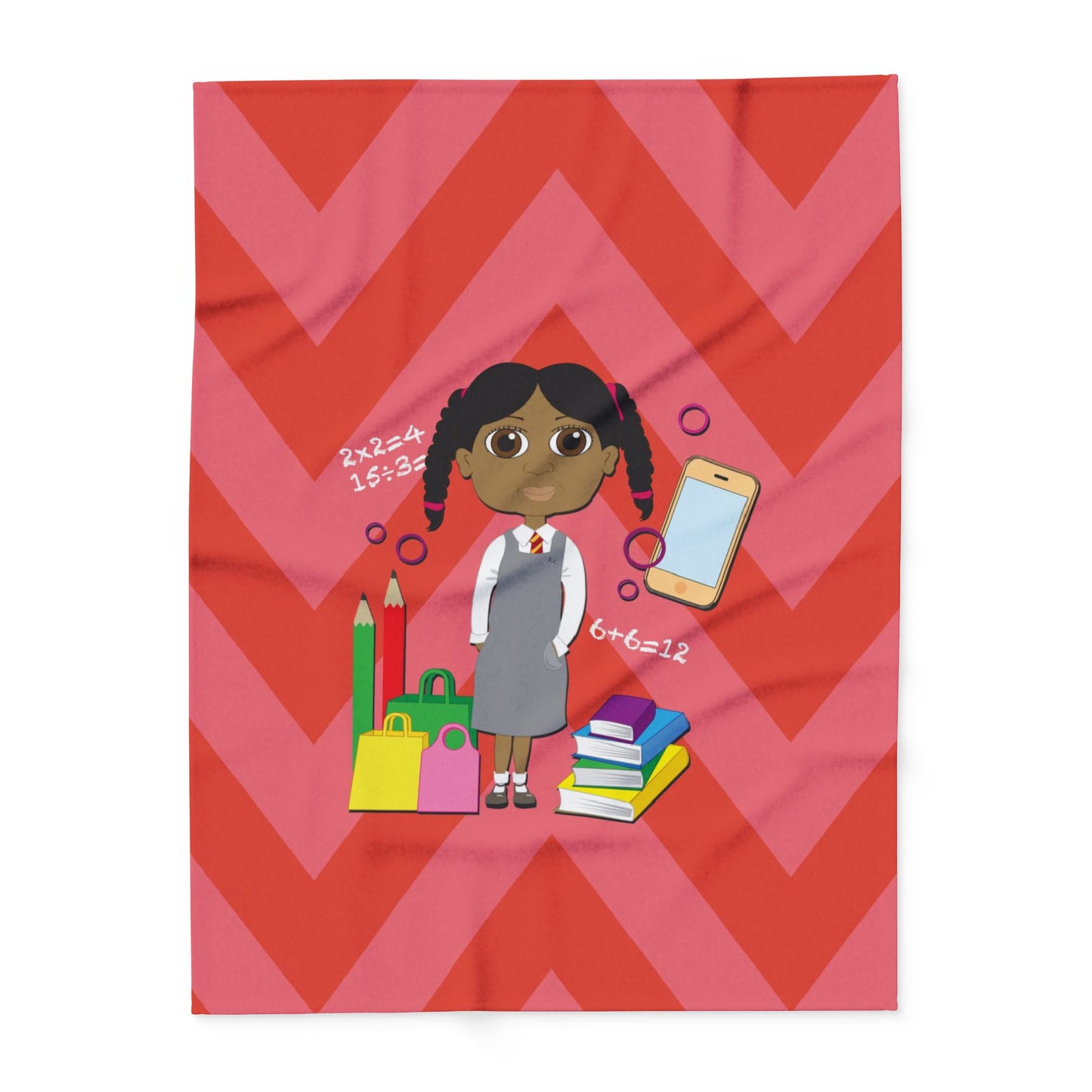 Cheeky School Girl Fleece Blanket – Playful & Stylish Design