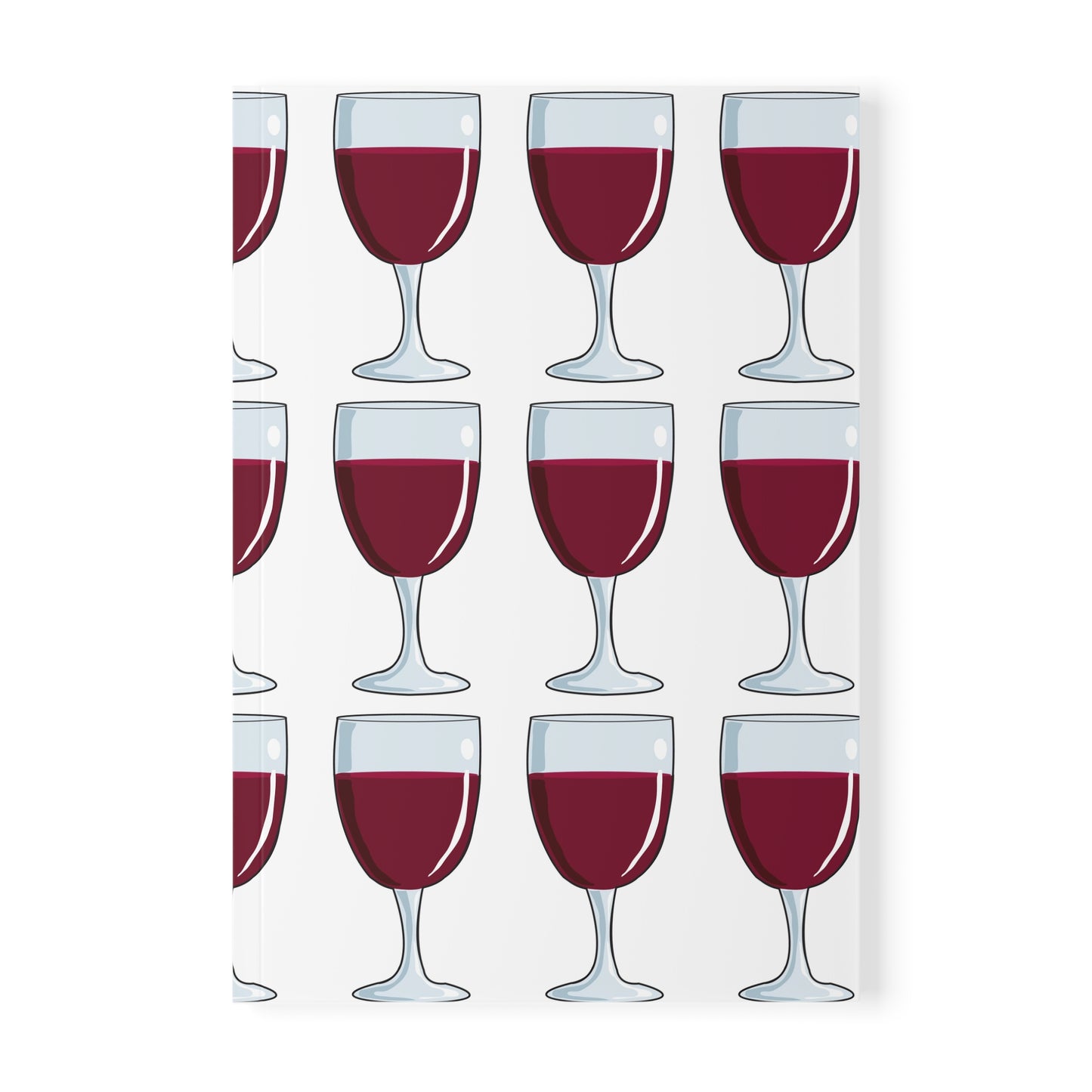 Wine Glass Print Softcover Notebook, Size A5 (Lined Pages)