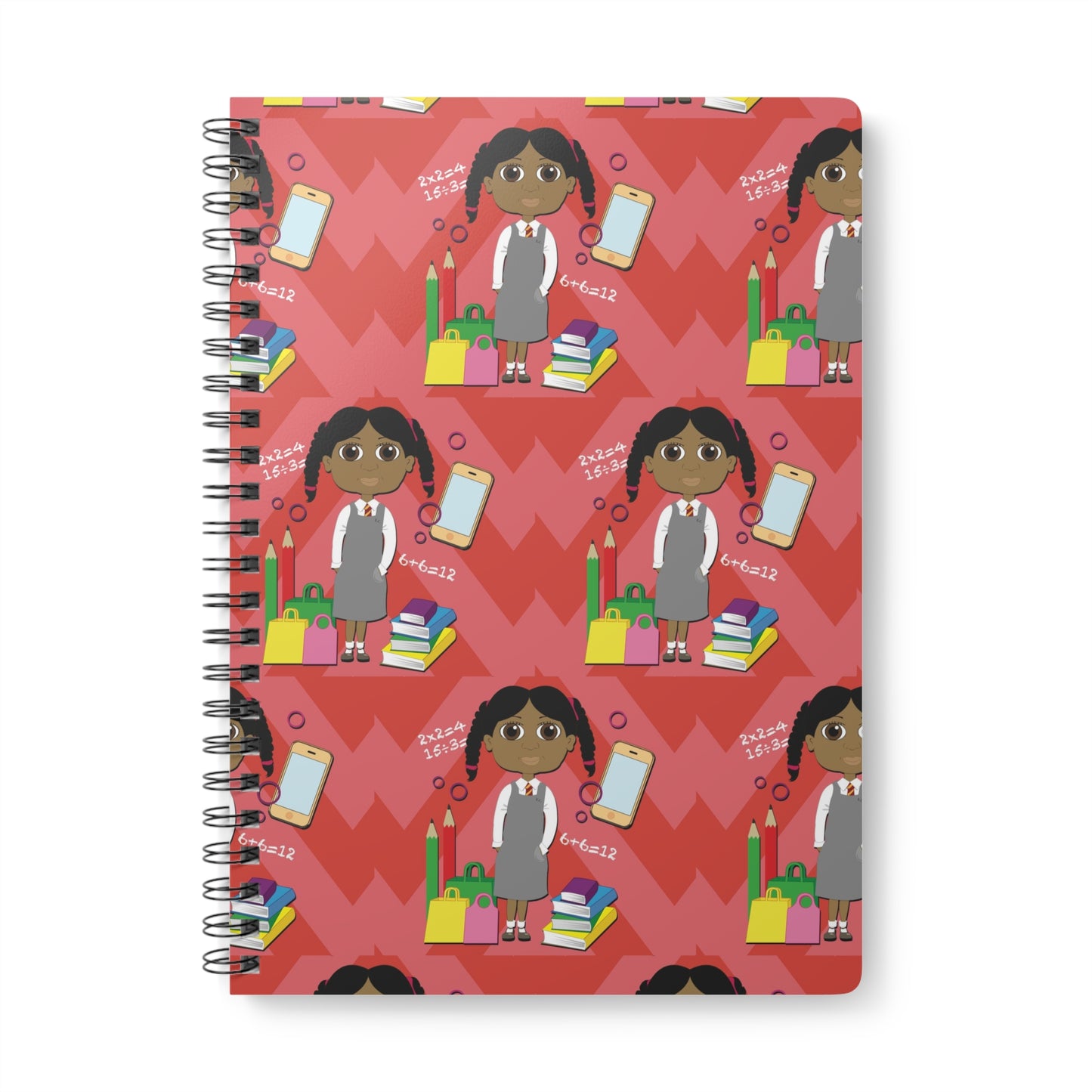 Black School Girl Magic Wirobound Softcover Notebook, Size A5